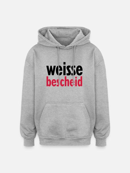 weissebescheid - Oversized Unisex Hoodie - Grau meliert