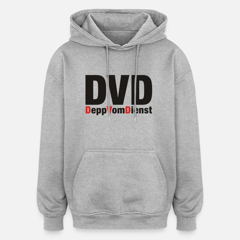 DVD - Sweat à capuche oversize unisexe - gris chiné