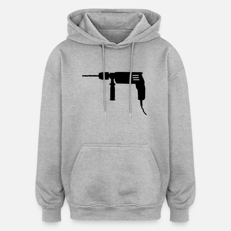 outils - Sweat à capuche oversize unisexe - gris chiné