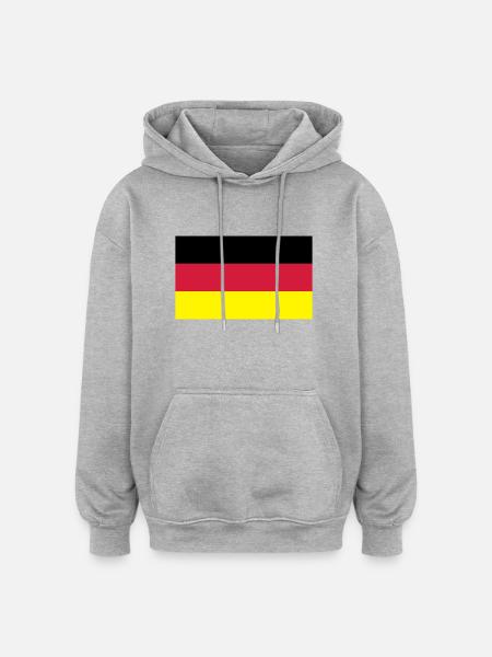 Deutschlandflagge - Oversized Unisex Hoodie - Grau meliert