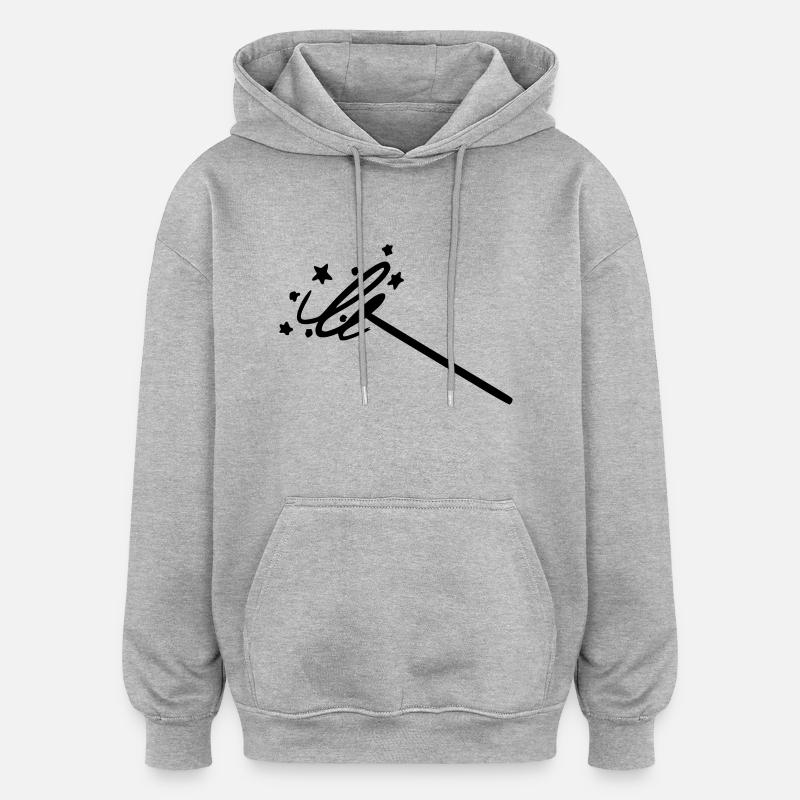 Zauberstab - Oversized Unisex Hoodie - Grau meliert