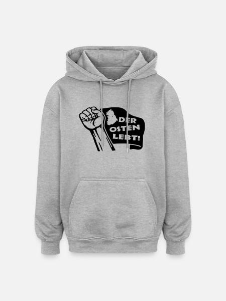 Der Osten Lebt! - Oversized Unisex Hoodie - Grau meliert