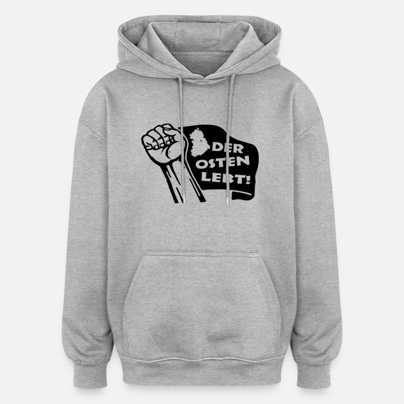 Der Osten Lebt! - Oversized Unisex Hoodie - Grau meliert