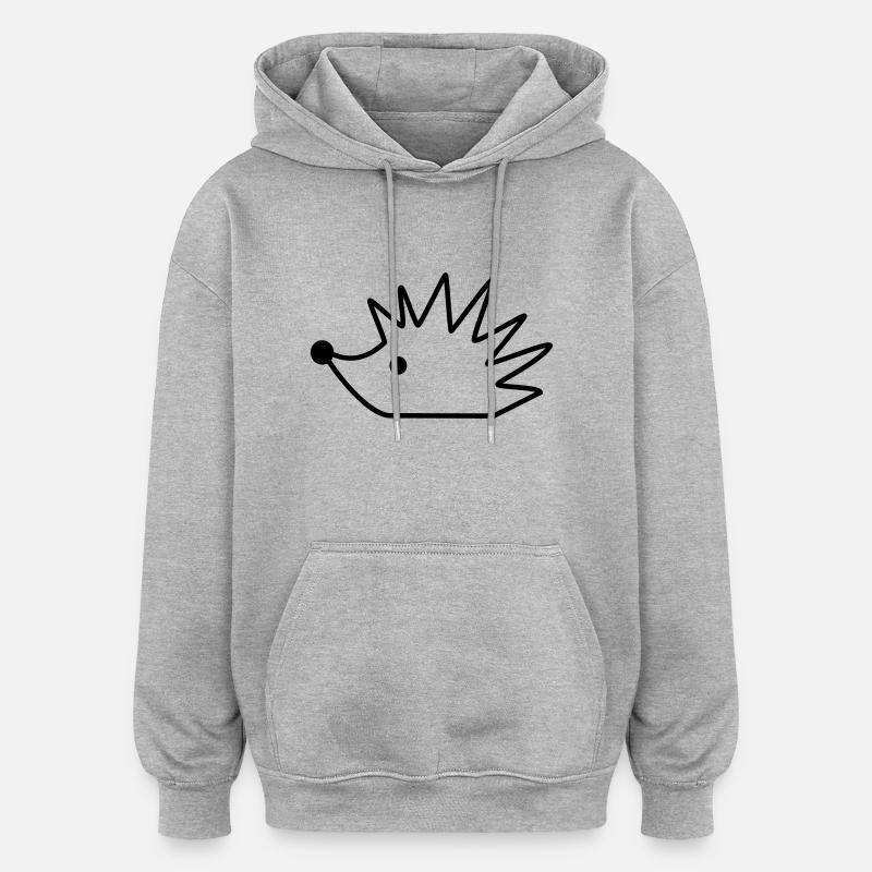 herisson - Sweat à capuche oversize unisexe - gris chiné