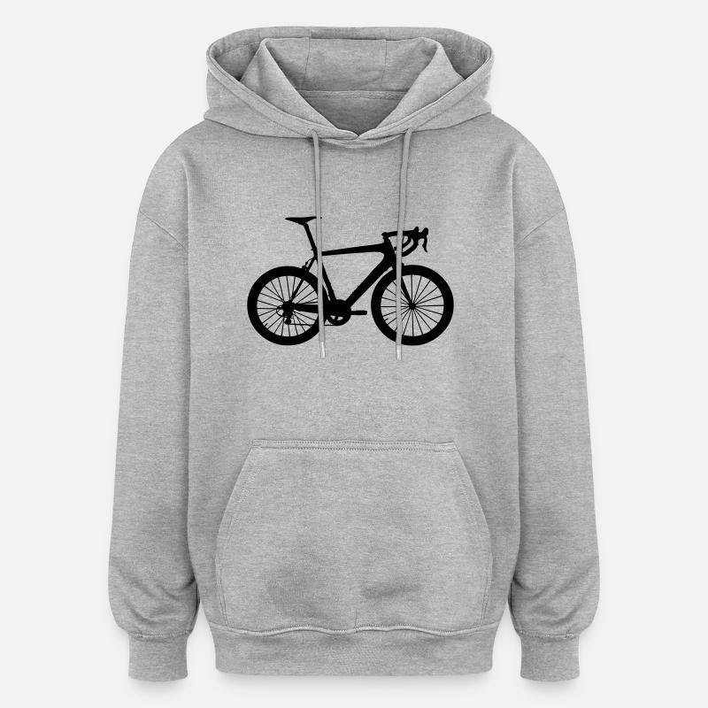 Vélo - Sweat à capuche oversize unisexe - gris chiné