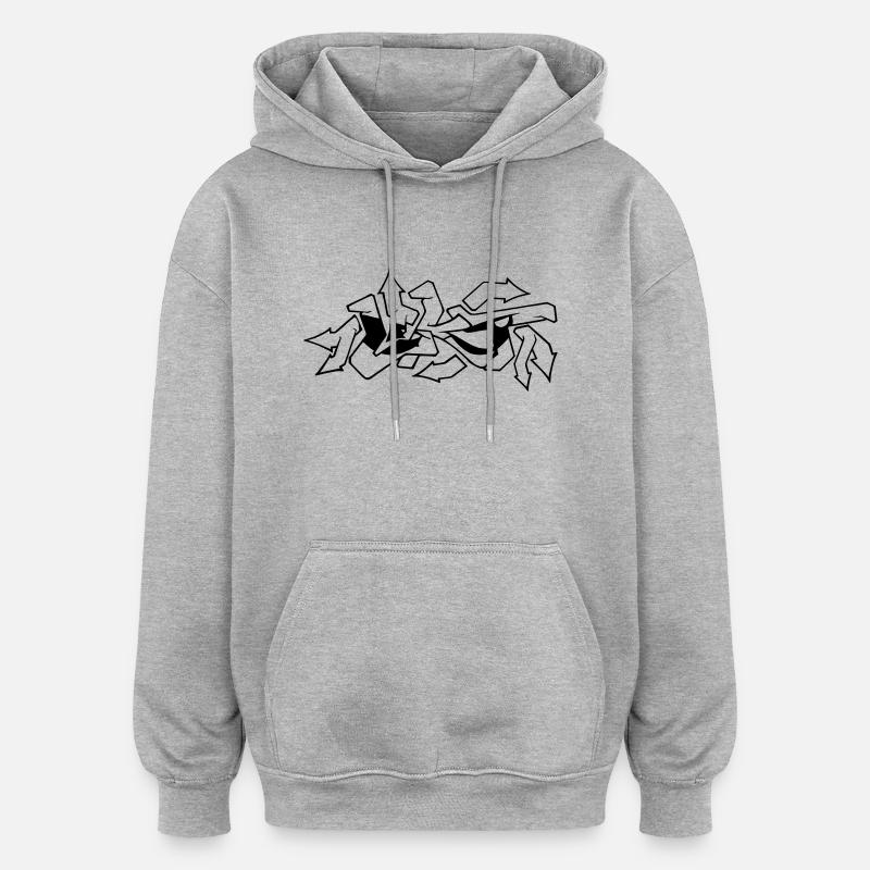 Graffiti Face LKT - Oversized Unisex Hoodie - Grau meliert