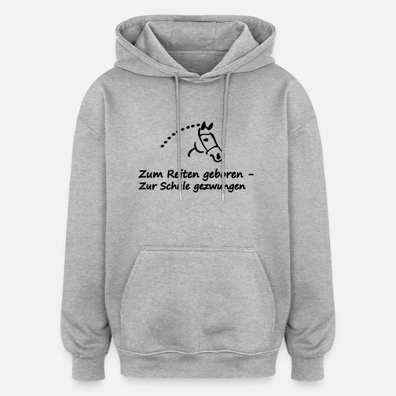 cheval - Sweat à capuche oversize unisexe - gris chiné