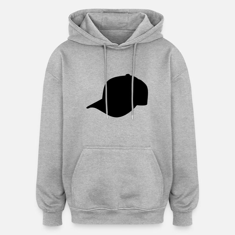 basecap schwarz links - Oversized Unisex Hoodie - Grau meliert