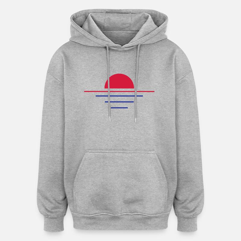 Le coucher du soleil - Sweat à capuche oversize unisexe - gris chiné