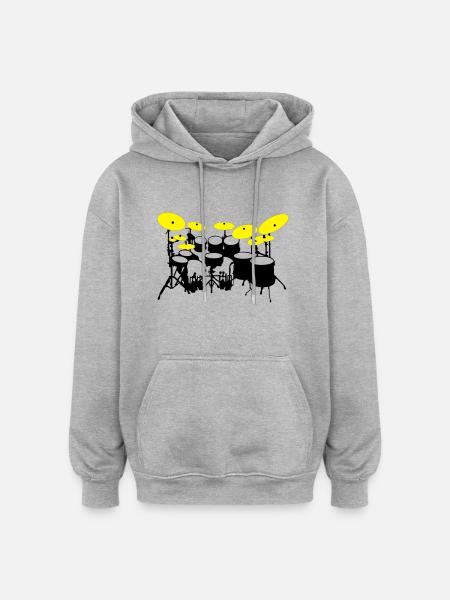 Large drumkit - Oversized Unisex Hoodie - heather grey