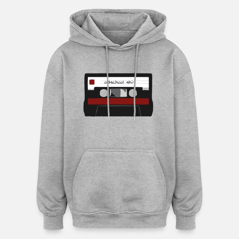 oldschool merde kasette - Sweat à capuche oversize unisexe - gris chiné