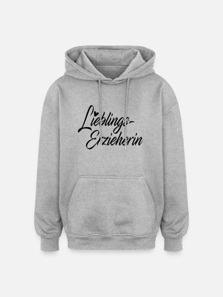 Lieblingserzieherin - Oversized Unisex Hoodie - Grau meliert