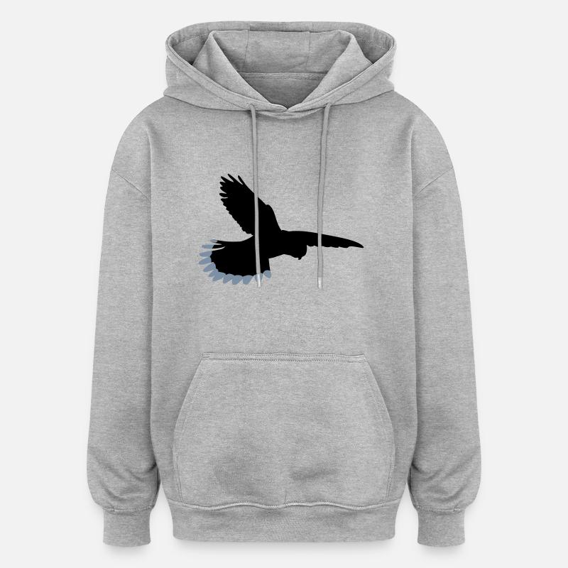 Oiseau - Sweat à capuche oversize unisexe - gris chiné