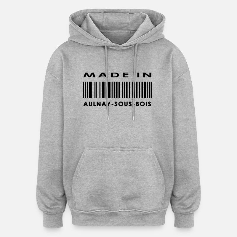 Aulnay-sous-Bois - Sweat à capuche oversize unisexe - gris chiné