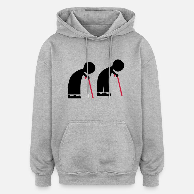 Menschen - Oversized Unisex Hoodie - Grau meliert