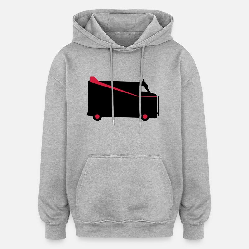 a team van - Sweat à capuche oversize unisexe - gris chiné