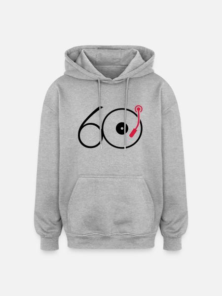 Musik der 60er - Oversized Unisex Hoodie - Grau meliert