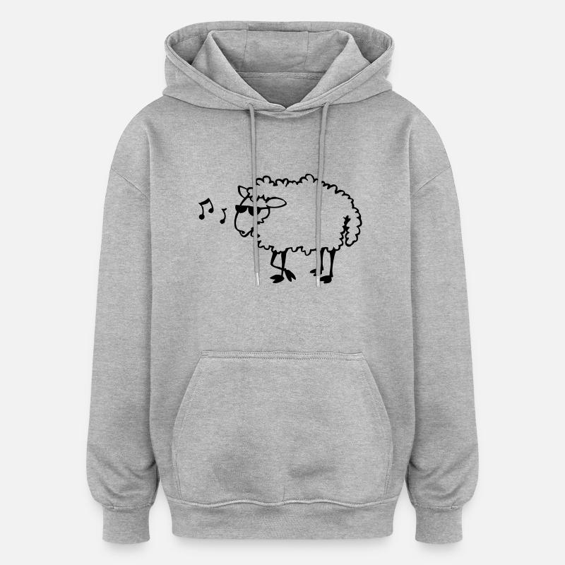 Mouton à lunettes - Sweat à capuche oversize unisexe - gris chiné