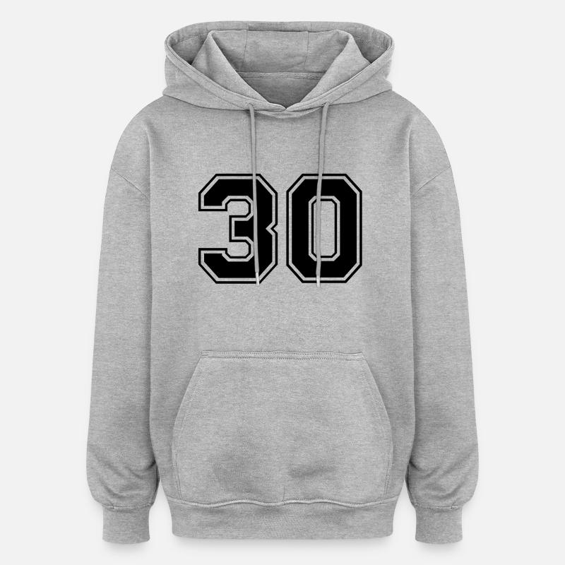 30 - Sweat à capuche oversize unisexe - gris chiné