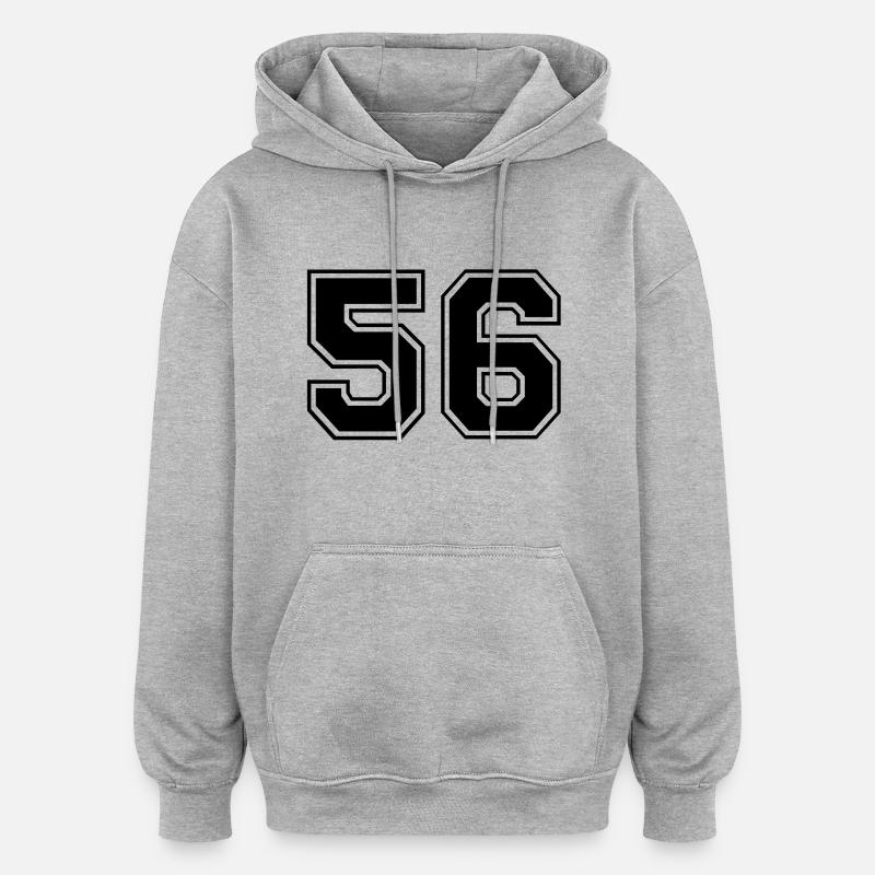 56 - Sweat à capuche oversize unisexe - gris chiné
