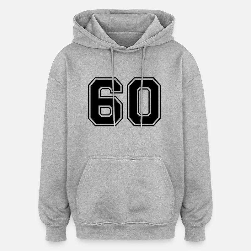 60 - Sweat à capuche oversize unisexe - gris chiné