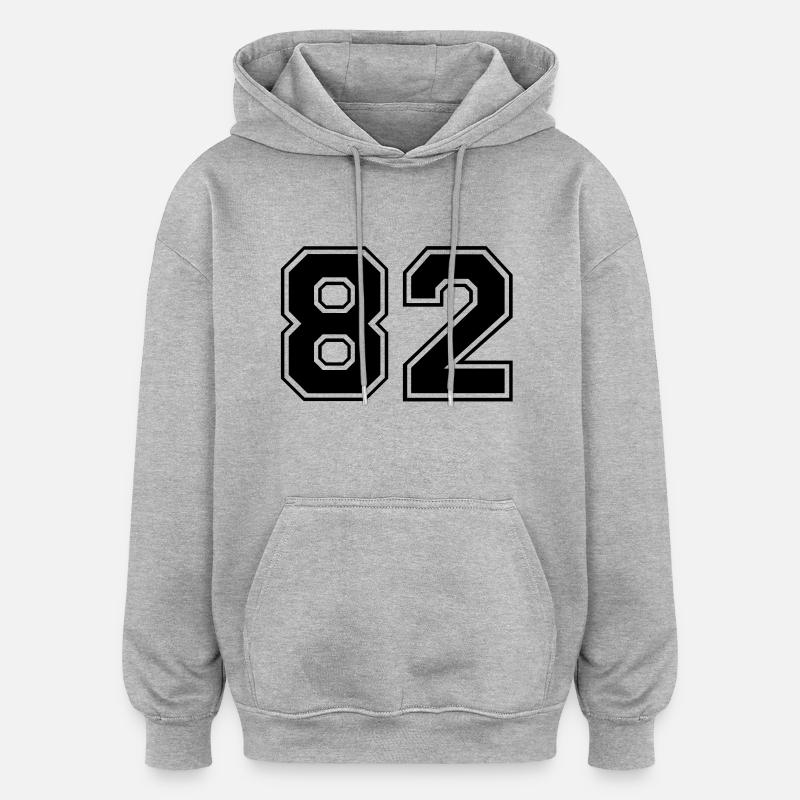 82 - Sweat à capuche oversize unisexe - gris chiné