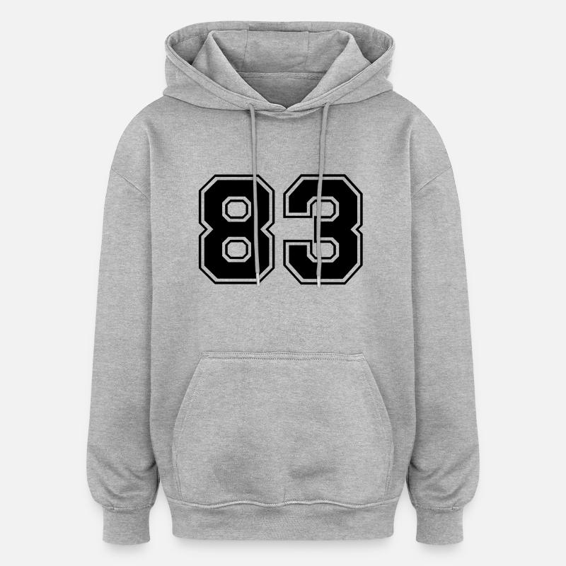 83 - Sweat à capuche oversize unisexe - gris chiné