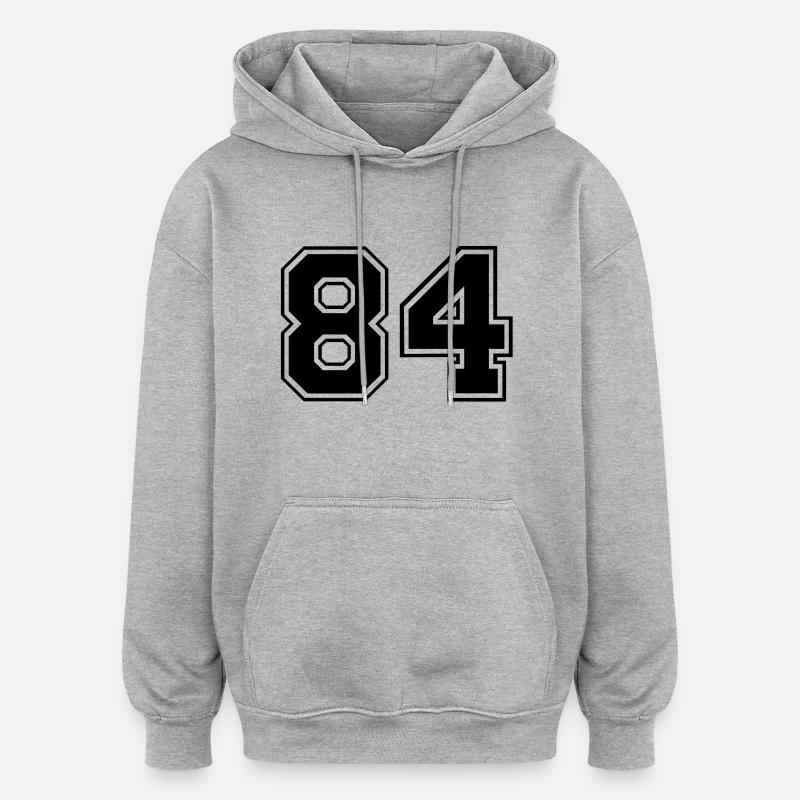 84 - Sweat à capuche oversize unisexe - gris chiné