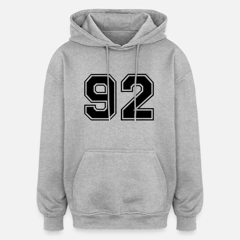 92 - Sweat à capuche oversize unisexe - gris chiné