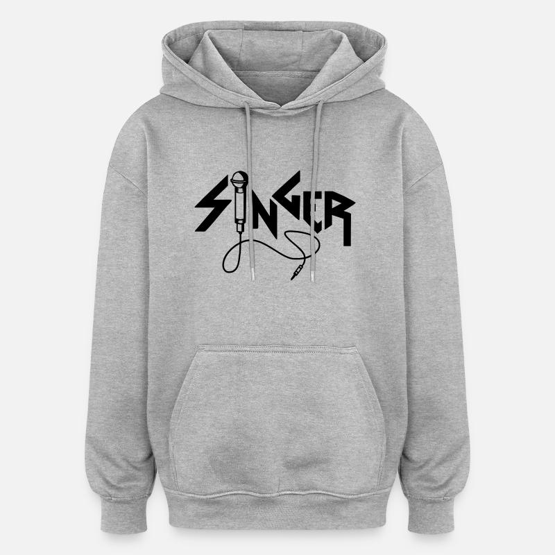 singer - Sweat à capuche oversize unisexe - gris chiné