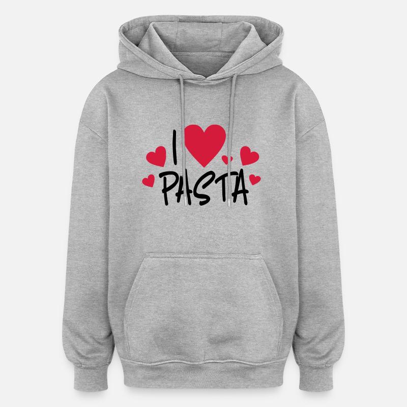 Pasta - Sweat à capuche oversize unisexe - gris chiné