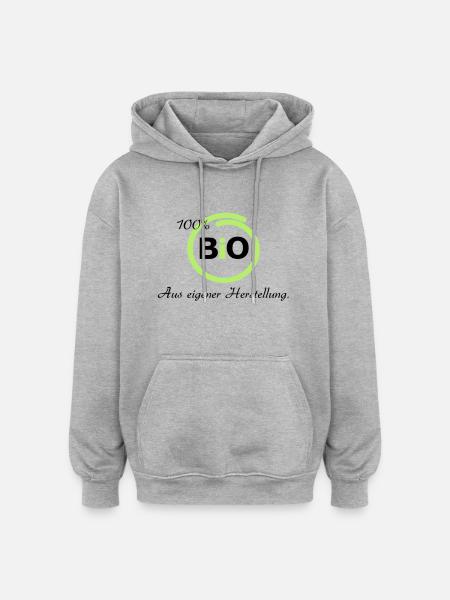 100 % Bio - Oversized Unisex Hoodie - Grau meliert