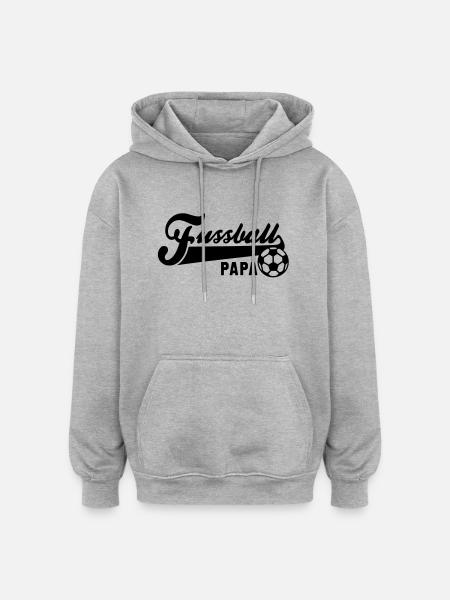 Fussball PAPA - Oversized Unisex Hoodie - Grau meliert