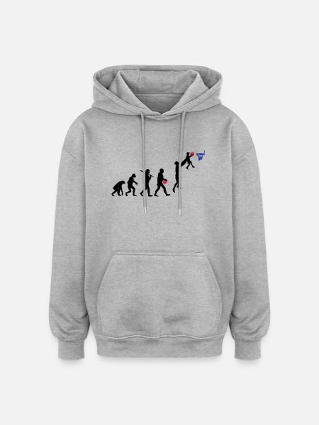 Evolution Basket daddy - Sweat à capuche oversize unisexe - gris chiné
