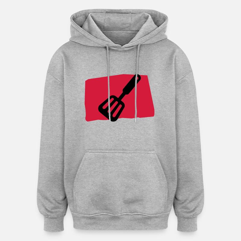 pfannenwender_c2 - Sweat à capuche oversize unisexe - gris chiné