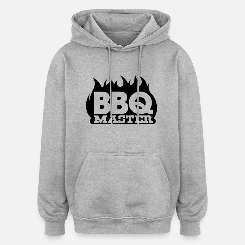 bbq_master - Sweat à capuche oversize unisexe - gris chiné