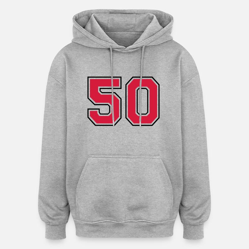 50__f2 - Sweat à capuche oversize unisexe - gris chiné