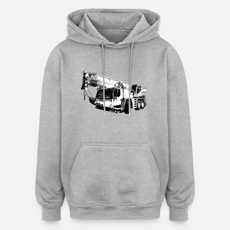 grue mobile - Sweat à capuche oversize unisexe - gris chiné