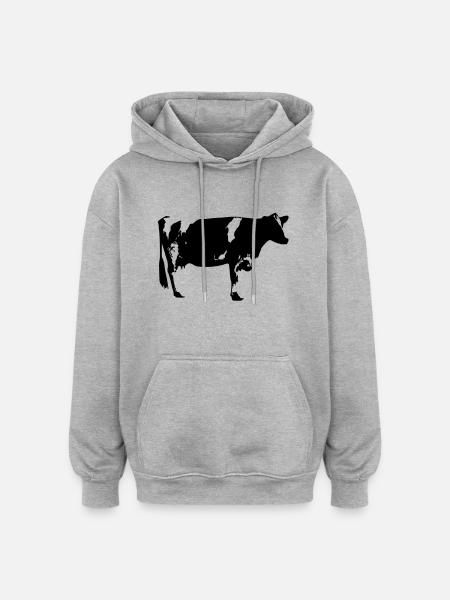 cow - Oversized Unisex Hoodie - heather grey