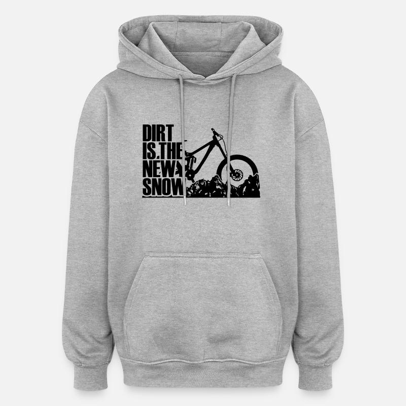 dirt is the new snow - Sweat à capuche oversize unisexe - gris chiné