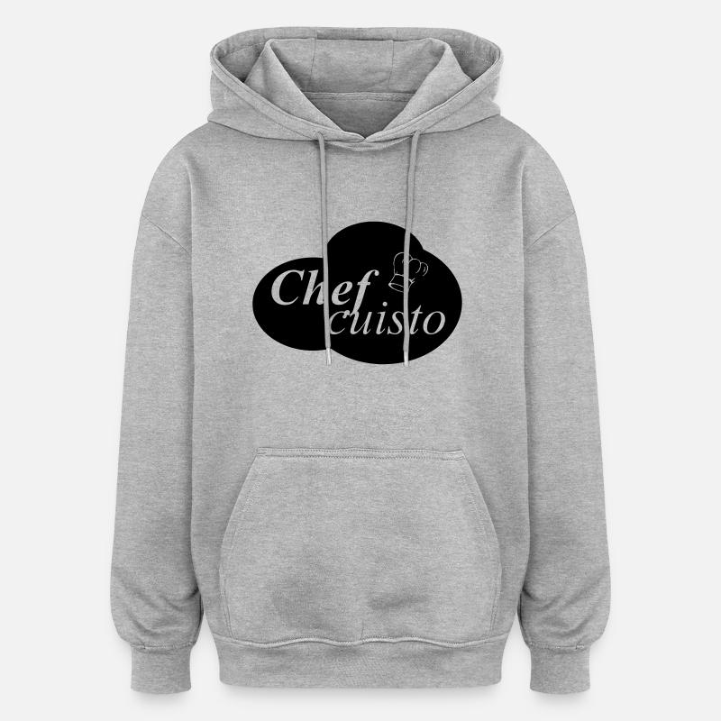 chef cuisto - Sweat à capuche oversize unisexe - gris chiné