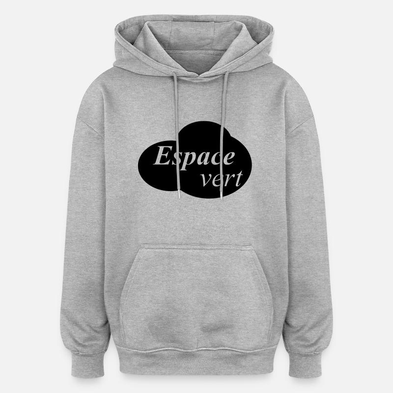 espace vert - Sweat à capuche oversize unisexe - gris chiné