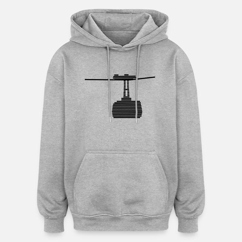 Téléphérique - Sweat à capuche oversize unisexe - gris chiné