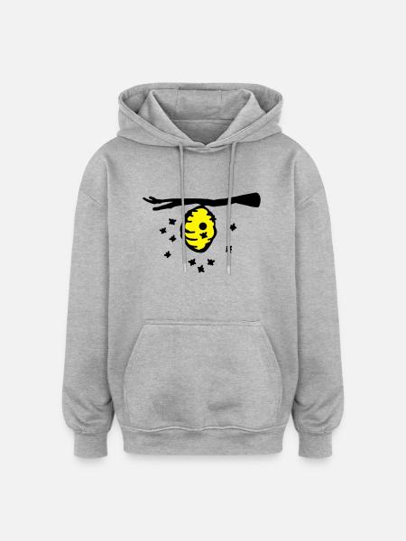 bienen_nest_a2 - Oversized Unisex Hoodie - heather grey