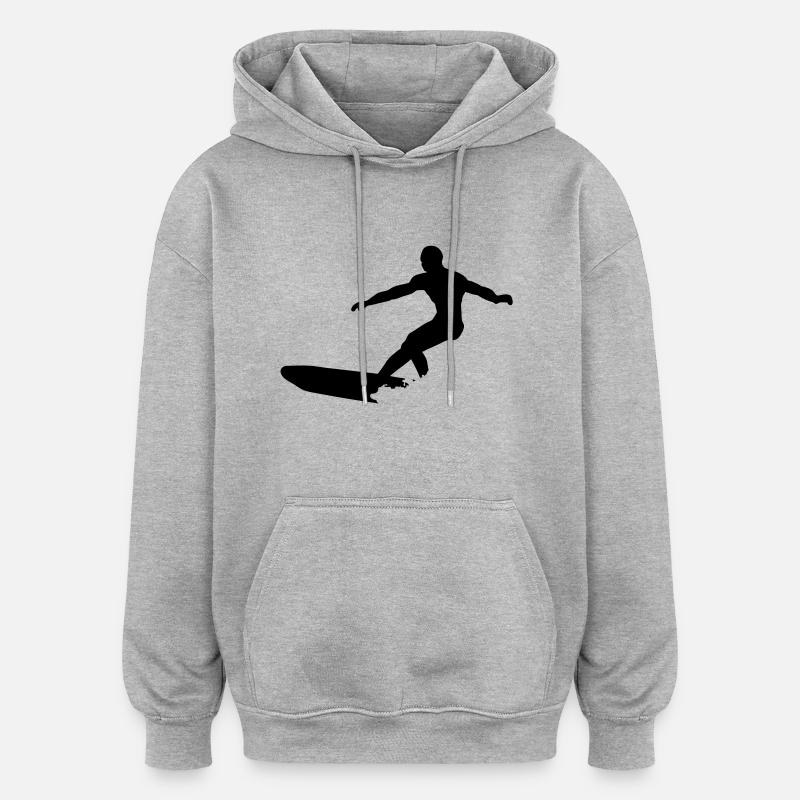 surf longboard - Sweat à capuche oversize unisexe - gris chiné