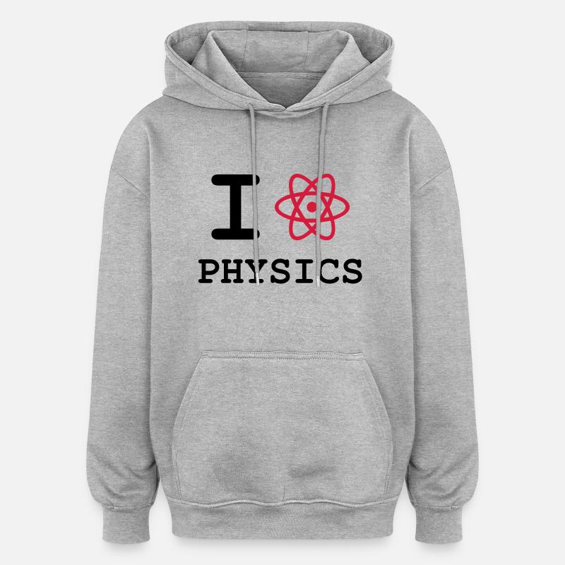 Ich liebe Physik! - Oversized Unisex Hoodie - Grau meliert