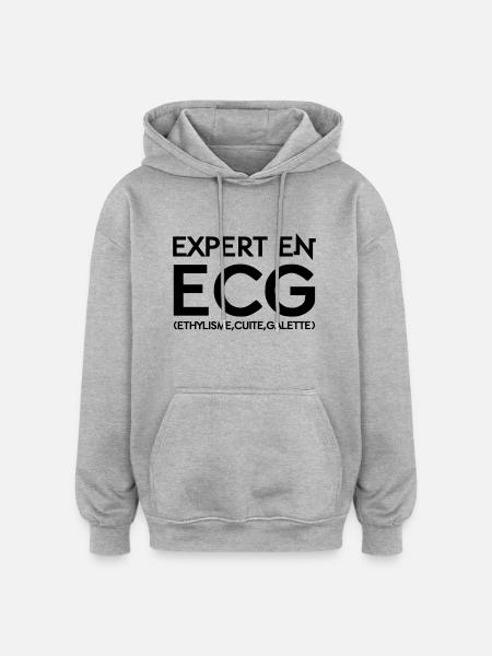 Expert ECG - Oversized Unisex Hoodie - heather grey