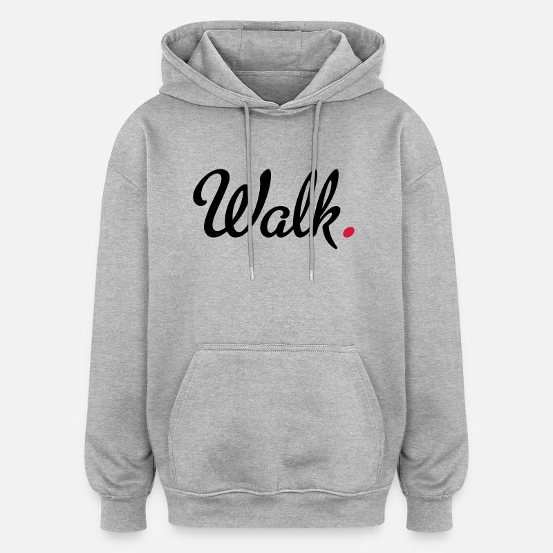 marcher - Sweat à capuche oversize unisexe - gris chiné