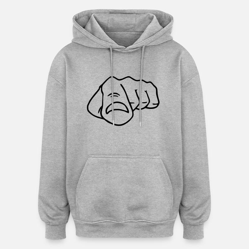 doigt - Sweat à capuche oversize unisexe - gris chiné