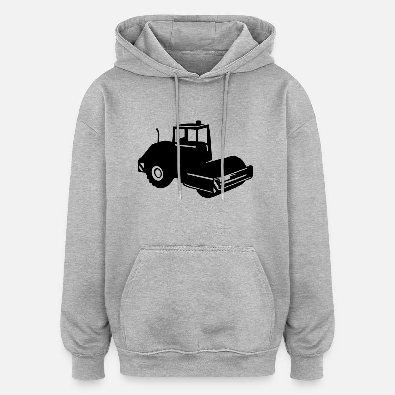 rouleau compresseur Road roller - Sweat à capuche oversize unisexe - gris chiné
